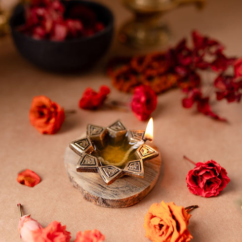 Samskara Home Nakshatra Brass Diya